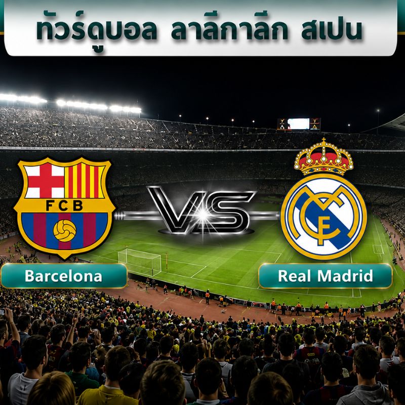 โปรแกรมทัวร์ดูบอล ลาลีกาลีก สเปน (บาเซโลน่า - เรอัล มาดริด) 7 วัน 4 คืน (QR)