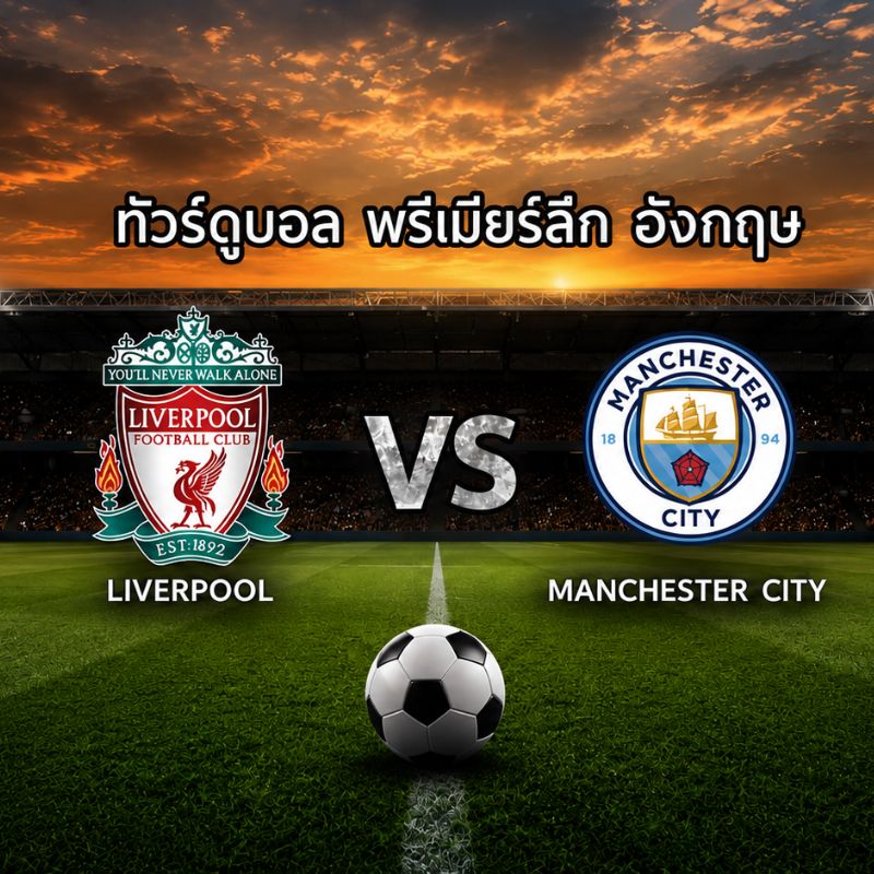 ทัวร์ดูบอลอังกฤษ ลิเวอร์พูล - แมนซิตี้ 8 วัน 5 คืน (TG)